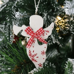 Set Of 6 Angel Christmas Tree Decorations Wooden Boxed -Halloween Costumes Store XS4524 2