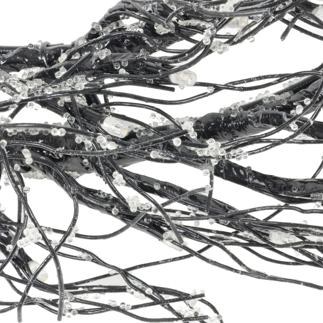 16" Twig Wreath Black Frosted Pre-Lit Xmas Decoration 4 16" Twig Wreath Black Frosted Pre-Lit Xmas Decoration - Image 2