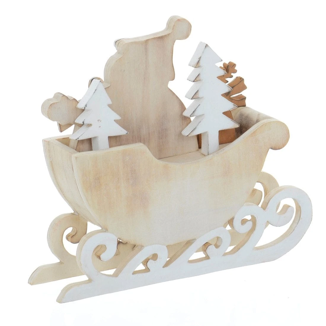Snowman Sleigh Wooden Christmas Calendar With Number Blocks 7 Snowman Sleigh Wooden Christmas Calendar With Number Blocks - Image 5
