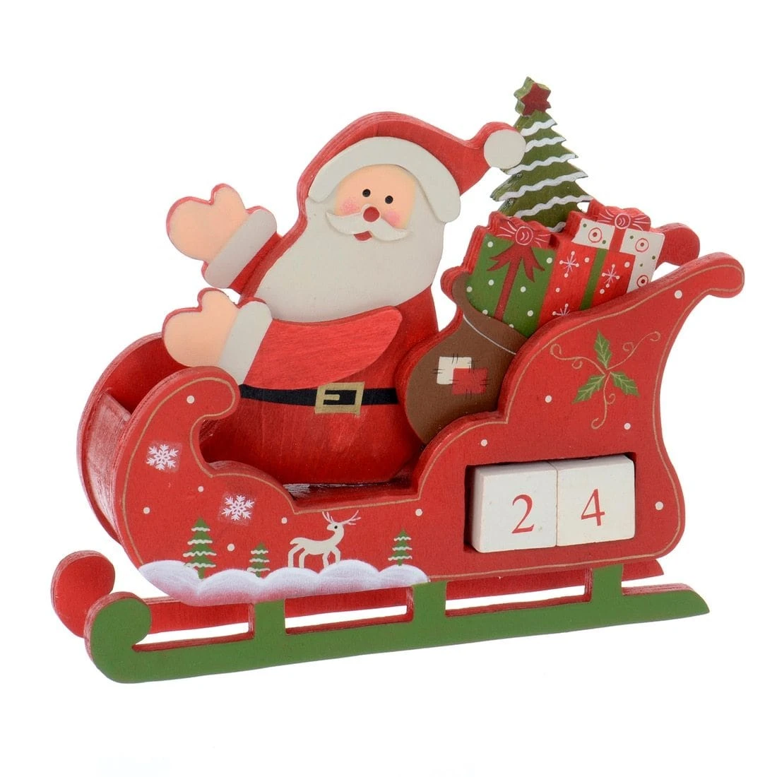 Santa Sleigh Wooden Christmas Calendar With Number Blocks 3 Santa Sleigh Wooden Christmas Calendar With Number Blocks