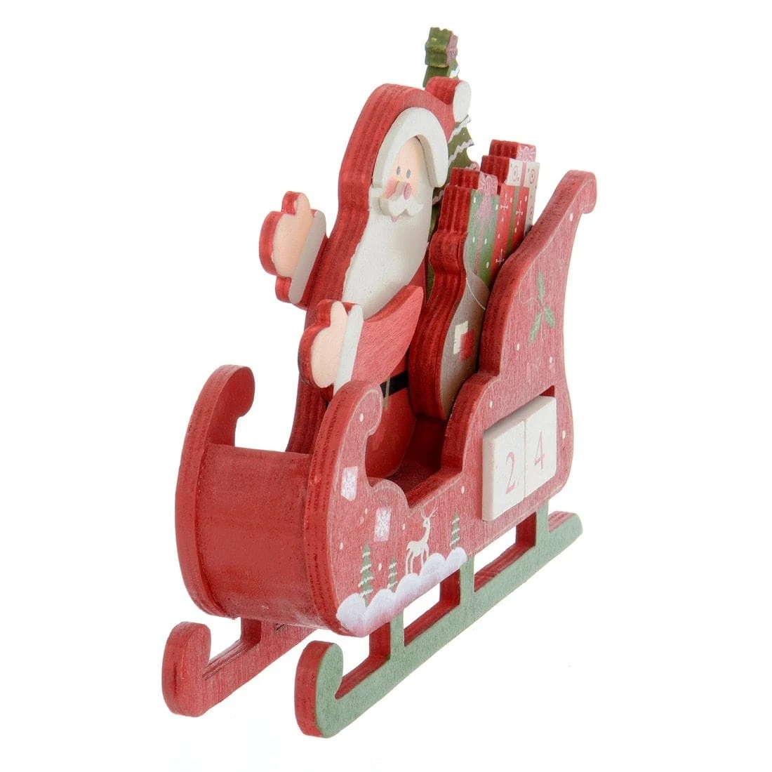 Santa Sleigh Wooden Christmas Calendar With Number Blocks 8 Santa Sleigh Wooden Christmas Calendar With Number Blocks - Image 6