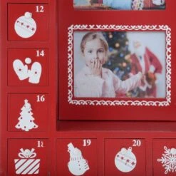 Wooden Red And White Xmas Photo Advent Calendar With Drawers -Halloween Costumes Store XS5247 1600 4 14397.1508508656.1100.1100
