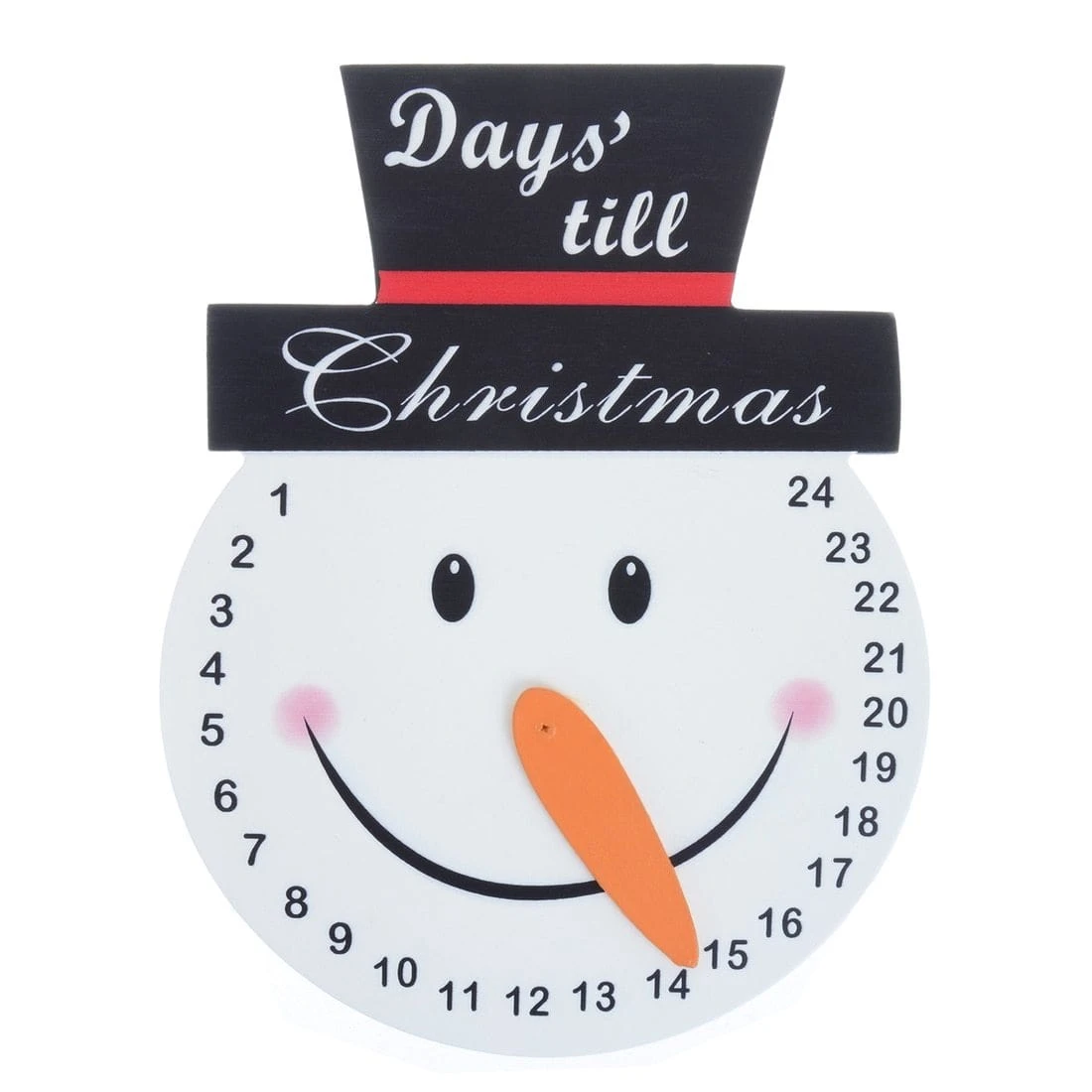 Snowman Head Christmas Wooden Countdown Advent Calendar 23cm 4 Snowman Head Christmas Wooden Countdown Advent Calendar 23cm - Image 2
