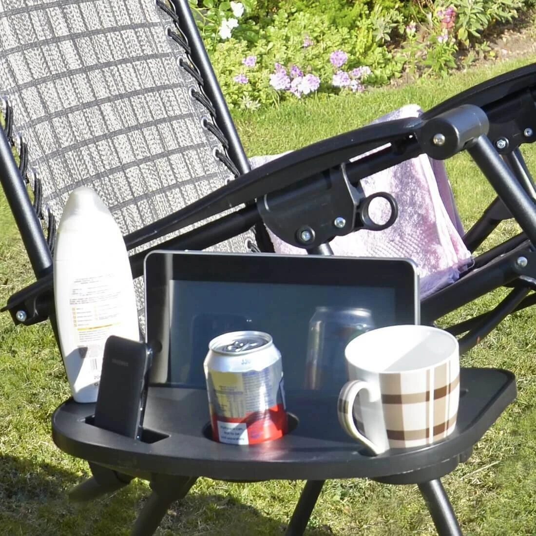 Azuma Relaxer Chair Side Table IPad Phone Mug Glass Holders 6 Azuma Relaxer Chair Side Table IPad Phone Mug Glass Holders - Image 4
