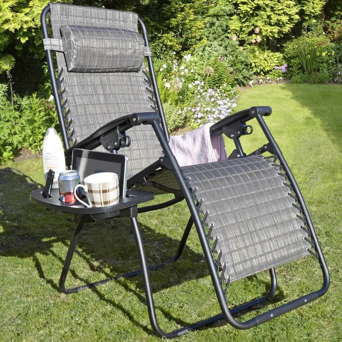 Azuma Relaxer Chair Side Table IPad Phone Mug Glass Holders 8 Azuma Relaxer Chair Side Table IPad Phone Mug Glass Holders - Image 6