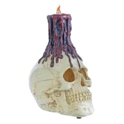 LED Skull Halloween Party Decoration Black Candle Resin 26cm 8 LED Skull Halloween Party Decoration Black Candle Resin 26cm -Halloween Costumes Store XS5745 1600 3 81439.1533290919.1100.1100