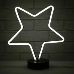 Star Neon White Table Lamp Bright LED Rope Light Feature