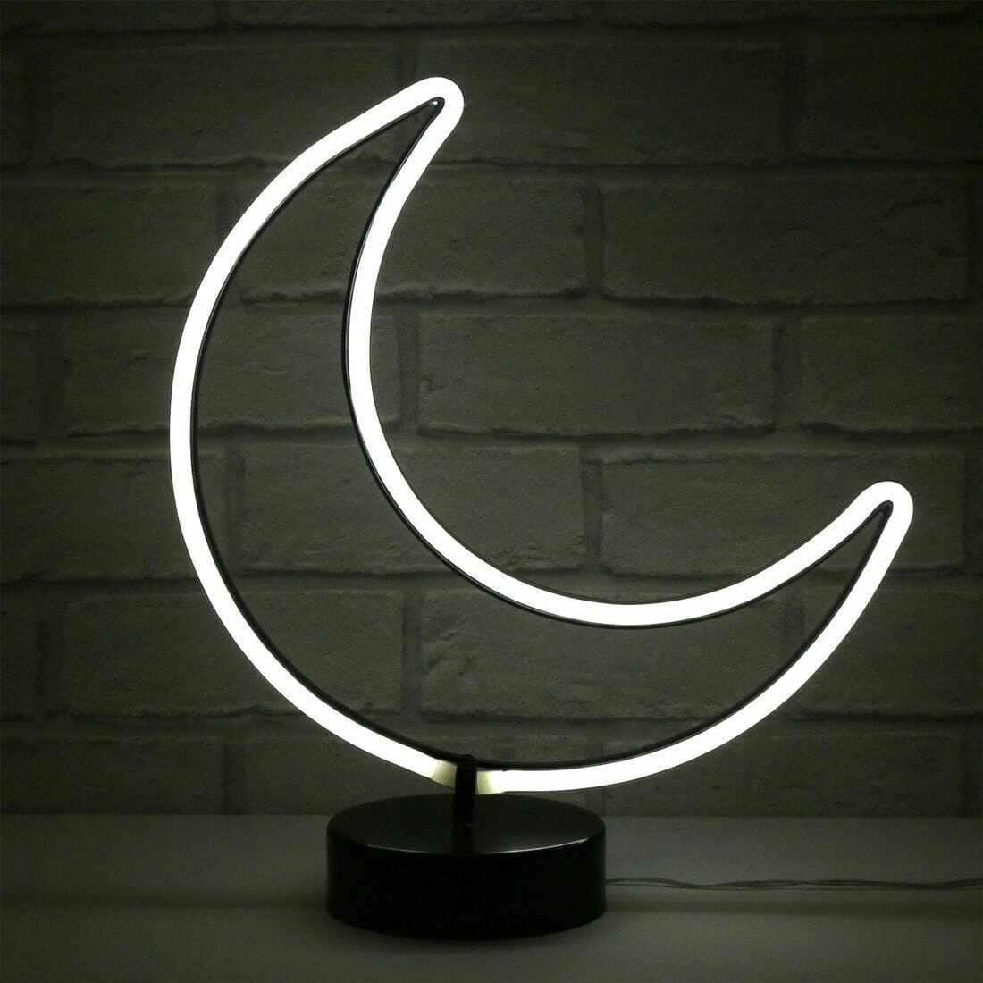 Moon Neon White Table Lamp Bright LED Rope Light Feature 3 Moon Neon White Table Lamp Bright LED Rope Light Feature