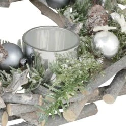 Wooden Wreath Tealight Candle Holder Christmas Decoration 30cm -Halloween Costumes Store XS5769 1600 3 40364.1536850169.1100.1100