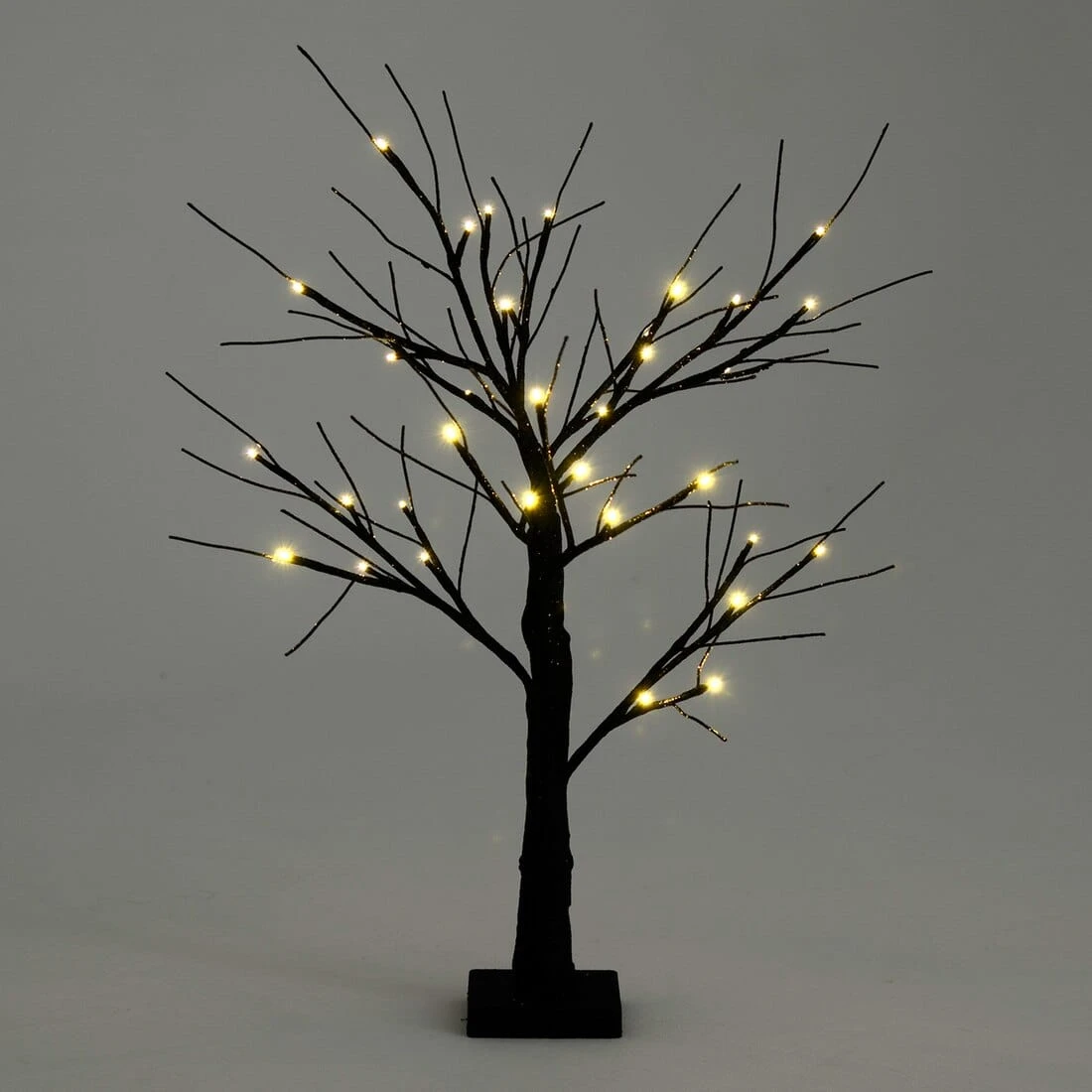 Black Glitter Mini Halloween Twig Tree LED Lights 60cm 6 Black Glitter Mini Halloween Twig Tree LED Lights 60cm - Image 4