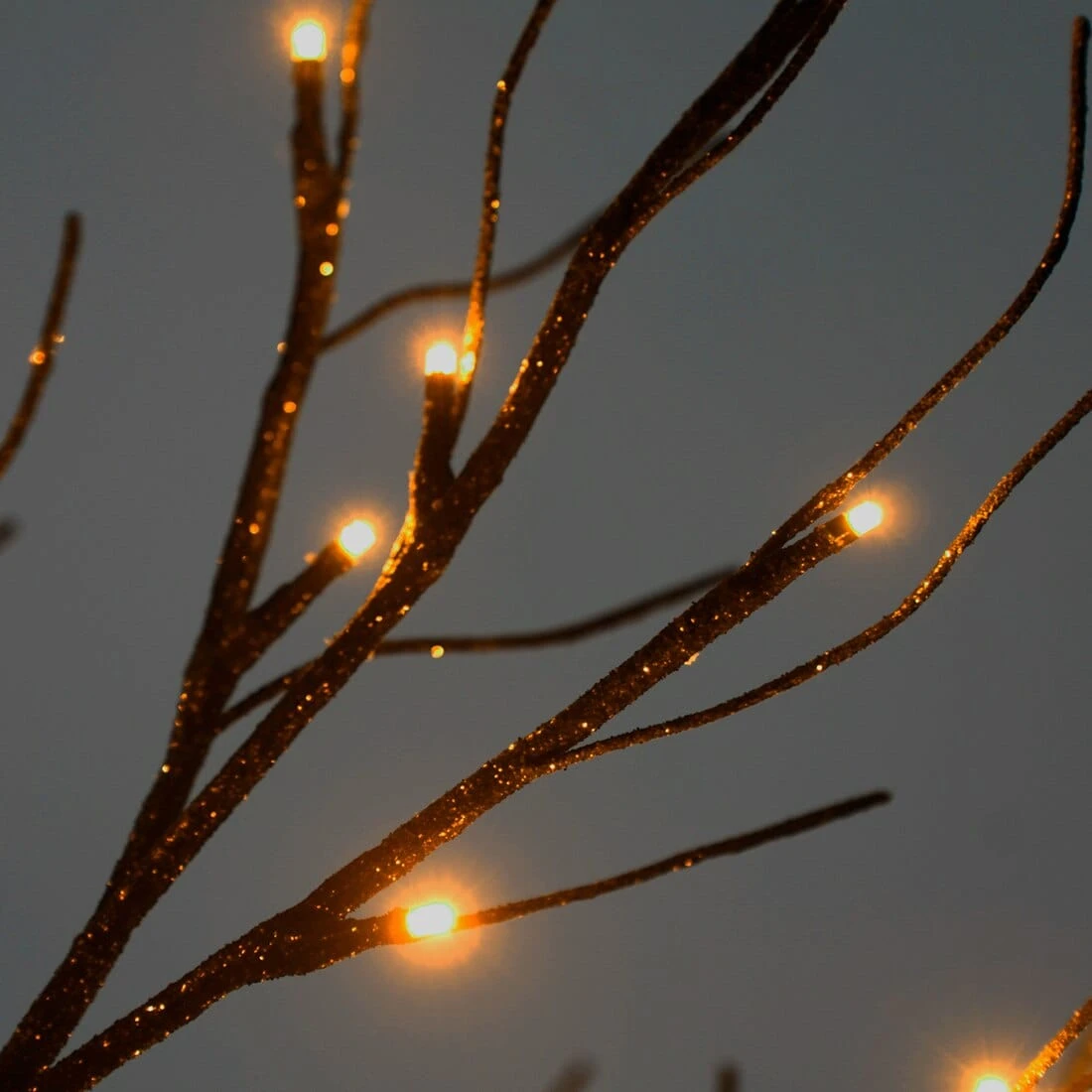 Black Glitter Mini Halloween Twig Tree LED Lights 60cm 10 Black Glitter Mini Halloween Twig Tree LED Lights 60cm - Image 8