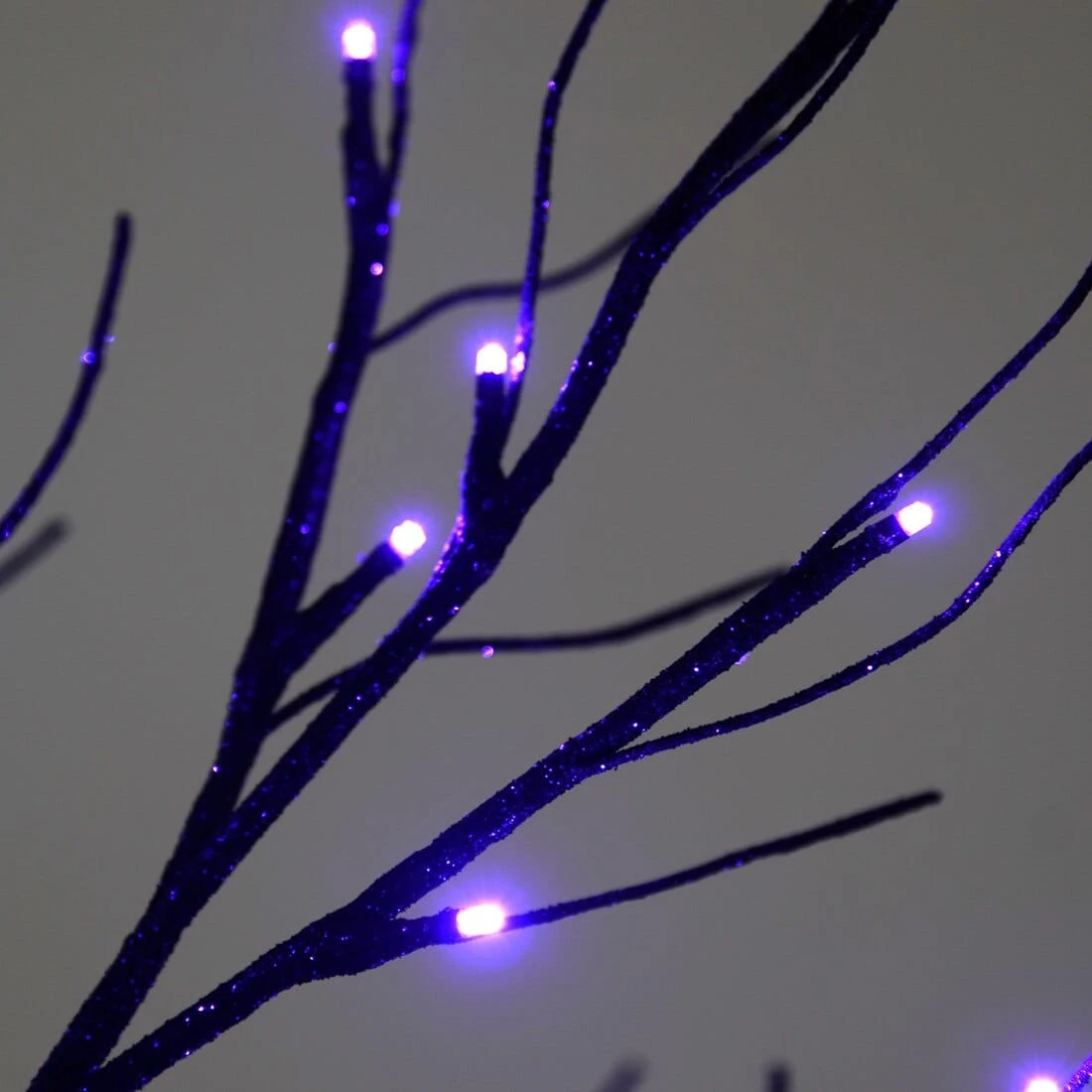 Black Glitter Mini Halloween Twig Tree LED Lights 60cm 12 Black Glitter Mini Halloween Twig Tree LED Lights 60cm - Image 10