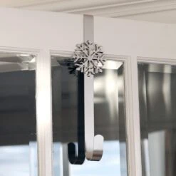 Christmas Wreath Hanger Snowflake Silver Metal Door Hook 35cm -Halloween Costumes Store XS5834 life 1600 2 64395.1543313939.1100.1100
