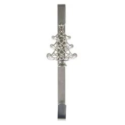 Christmas Wreath Hanger Tree Silver Metal Door Hook 35cm