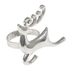 Set Of 4 Christmas Napkin Rings Silver Metal Table Decoration -Halloween Costumes Store XS5837 1600 2 39566.1539771677.1100.1100