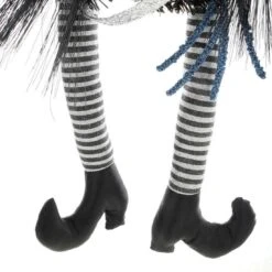 24" Silver Witch Halloween Wreath Glitter Hanging Decoration -Halloween Costumes Store XS5956 1600 3 85911.1533733265.1100.1100