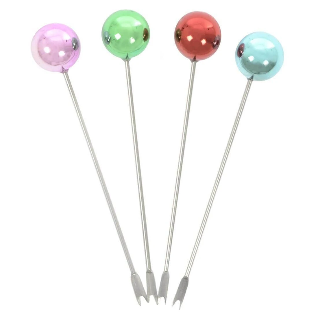 Set Of 4 Stainless Steel Picks Party Food Cocktail Olives 6 Set Of 4 Stainless Steel Picks Party Food Cocktail Olives - Image 4