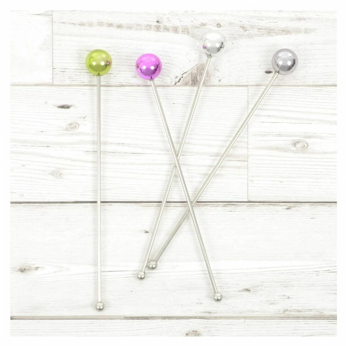 Set Of 4 Swizzle Sticks Cocktail Stirrers Stainless Steel 4 Set Of 4 Swizzle Sticks Cocktail Stirrers Stainless Steel - Image 2