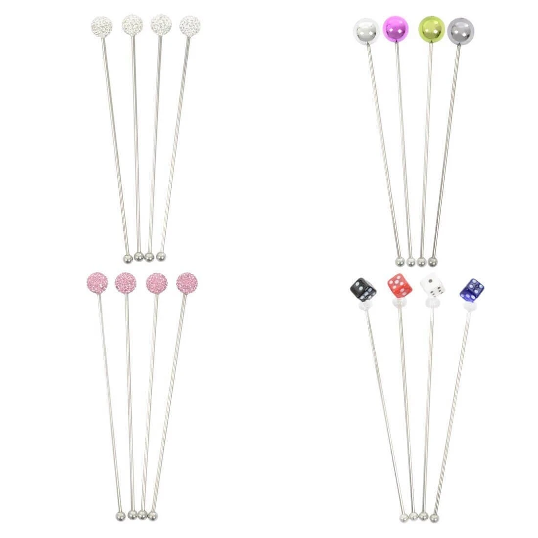 Set Of 4 Swizzle Sticks Cocktail Stirrers Stainless Steel 3 Set Of 4 Swizzle Sticks Cocktail Stirrers Stainless Steel