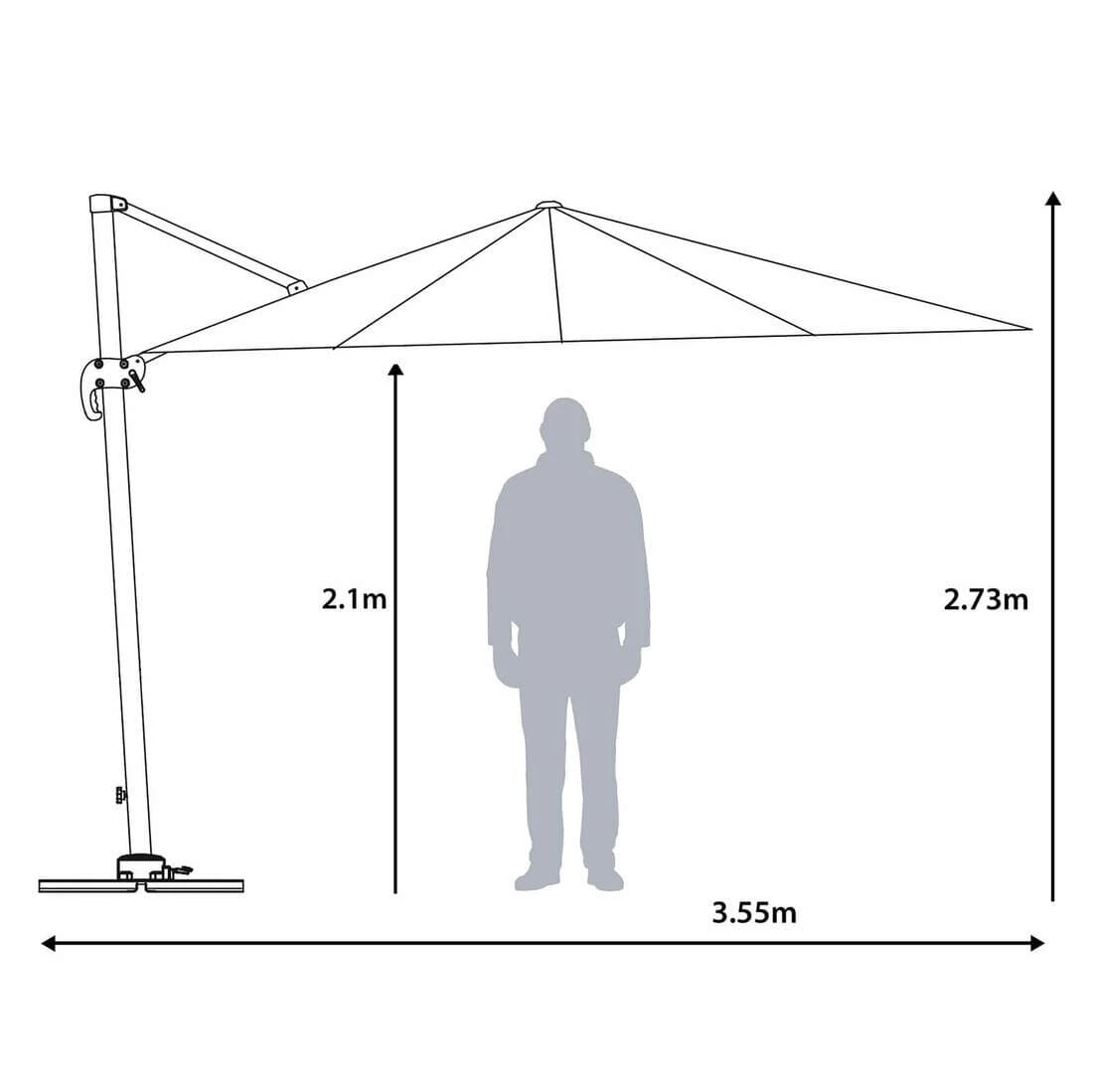 3 X 4m Roma Rectangle Parasol Large Cantilever Garden Shade 10 3 X 4m Roma Rectangle Parasol Large Cantilever Garden Shade - Image 8
