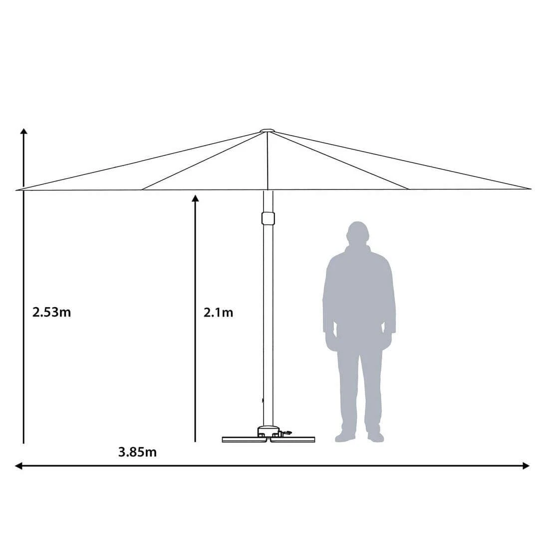 3 X 4m Roma Rectangle Parasol Large Cantilever Garden Shade 9 3 X 4m Roma Rectangle Parasol Large Cantilever Garden Shade - Image 7
