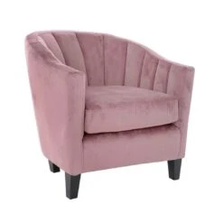 Hodge & Hodge Tub Shaped Armchair With Velvet Style Cover -Halloween Costumes Store XS6185 1600 1 opt 23853.1584450995.1100.1100