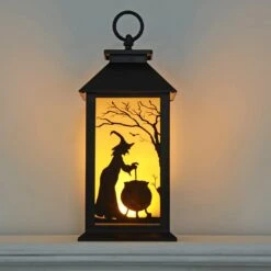 Cackle & Co Black Halloween Design Lantern With Lights -Halloween Costumes Store XS6361 1600 4 73039.1564660689.1100.1100