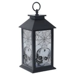 Cackle & Co Black Halloween Design Lantern With Lights -Halloween Costumes Store XS6362 1600 2 58351.1564660704.1100.1100