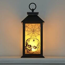 Cackle & Co Black Halloween Design Lantern With Lights -Halloween Costumes Store XS6362 1600 4 00280.1564660738.1100.1100