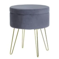 Hodge & Hodge Aria Plush Velvet Storage Stool With Gold Legs -Halloween Costumes Store XS6408 1600 1 opt 68995.1597143065.1100.1100