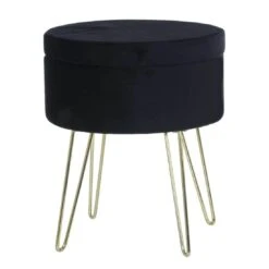 Hodge & Hodge Aria Plush Velvet Storage Stool With Gold Legs -Halloween Costumes Store XS6409 1600 1 opt 27558.1597143712.1100.1100