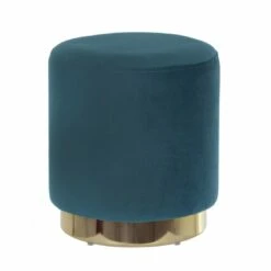 Hodge & Hodge Sophia Stylish Velvet Stool With Gold Base -Halloween Costumes Store XS6412 1600 1 opt 08019.1597141757.1100.1100