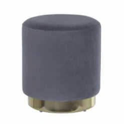 Hodge & Hodge Sophia Stylish Velvet Stool With Gold Base -Halloween Costumes Store XS6414 1600 1 opt 02156.1597141976.1100.1100