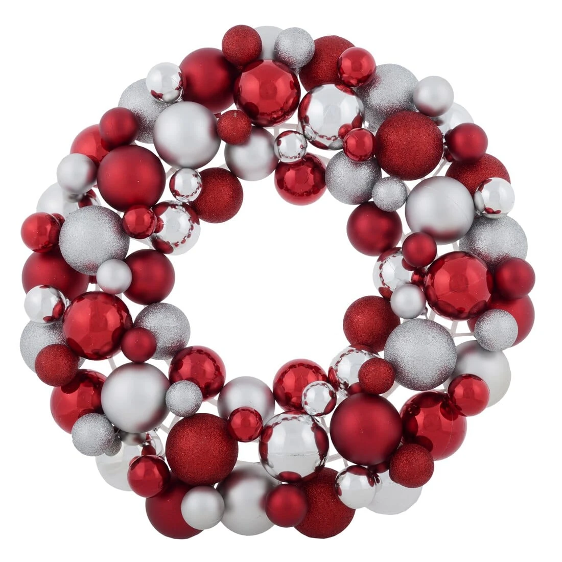 Round Christmas Bauble Wreath Hanging Decoration 45cm 11 Round Christmas Bauble Wreath Hanging Decoration 45cm - Image 9