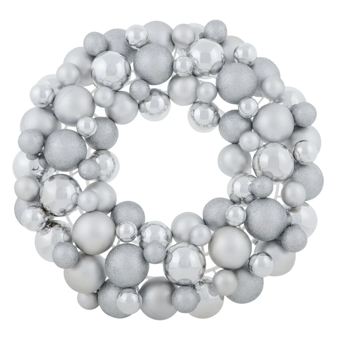 Round Christmas Bauble Wreath Hanging Decoration 45cm 5 Round Christmas Bauble Wreath Hanging Decoration 45cm - Image 3