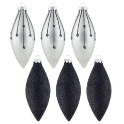 6pk Glass Drop Christmas Tree Baubles With Glitter 14 6pk Glass Drop Christmas Tree Baubles With Glitter -Halloween Costumes Store XS6462 Master 1 64917.1569842176.1100.1100