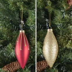 6pk Glass Drop Christmas Tree Baubles With Glitter 17 6pk Glass Drop Christmas Tree Baubles With Glitter -Halloween Costumes Store XS6463 lifestyle 54765.1569842159.1100.1100