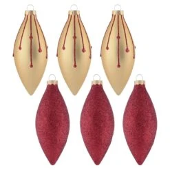 6pk Glass Drop Christmas Tree Baubles With Glitter 12 6pk Glass Drop Christmas Tree Baubles With Glitter -Halloween Costumes Store XS6464 Master 1 06862.1577110687.1100.1100