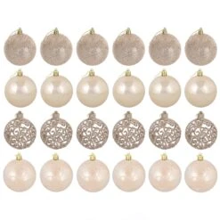 24pk Mixed Metallic Christmas Tree Baubles Bumper Set 8cm -Halloween Costumes Store XS6474 1600 2 85674.1569325225.1100.1100