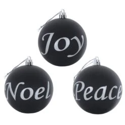 6pk Joy Peace Noel Christmas Tree Baubles Black Or Red 8cm -Halloween Costumes Store XS6481 1600 1 19792.1569324163.1100.1100