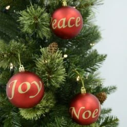 6pk Joy Peace Noel Christmas Tree Baubles Black Or Red 8cm -Halloween Costumes Store XS6482 1600 lifestyle 30766.1569324179.1100.1100