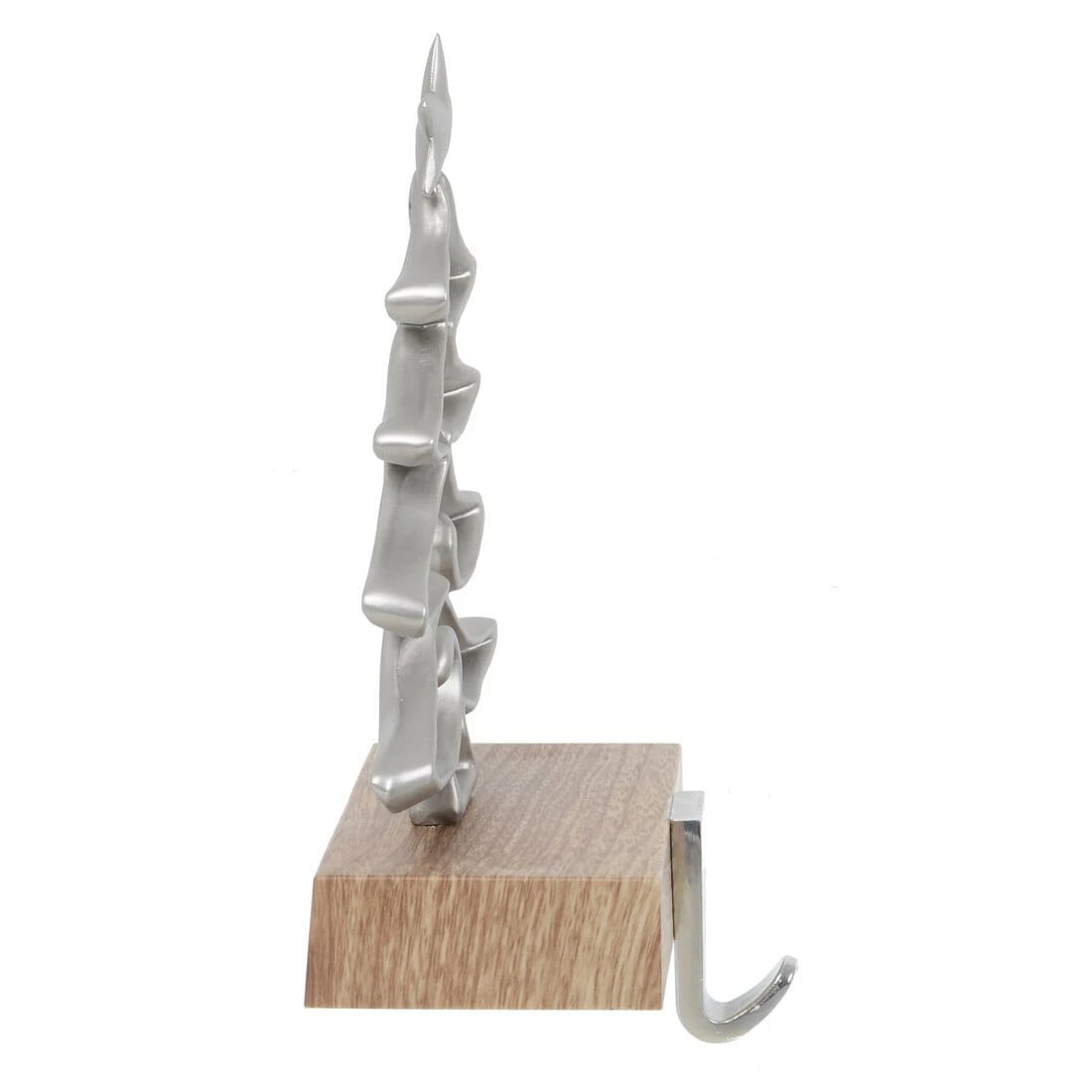 Christmas Stocking Hanger Metal Shape With Faux Wood Base 7 Christmas Stocking Hanger Metal Shape With Faux Wood Base - Image 5