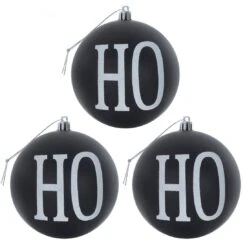 3pk Large HO HO HO Christmas Tree Baubles 10cm Black/Red -Halloween Costumes Store XS6494 1600 1 07394.1567509011.1100.1100