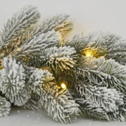 6ft Luxury Pre-Lit Christmas Garland With Artificial Snow -Halloween Costumes Store XS6519 1600 3 17093.1570100176.1100.1100