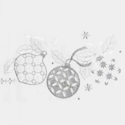 Christmas Baubles Tablecloths Napkins Fabric White Red -Halloween Costumes Store XS6556 detail 99047.1570707995.1100.1100