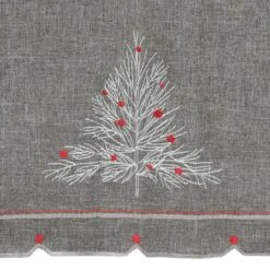 Christmas Tree Embroidered Tablecloths Napkins Fabric Dark Grey -Halloween Costumes Store XS6564 detail 47894.1571051551.1100.1100