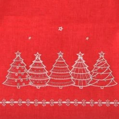 Christmas Tree Embroidered Tablecloths Napkins Fabric Red -Halloween Costumes Store XS6568 detail 84391.1571051316.1100.1100