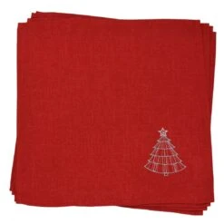 Christmas Tree Embroidered Tablecloths Napkins Fabric Red -Halloween Costumes Store XS6571 1600 1 65730.1570025755.1100.1100