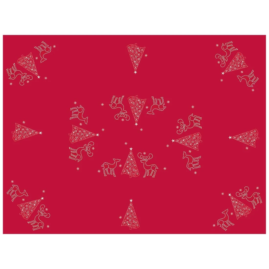 Christmas Reindeer Tablecloths Napkins Diamante Grey Red 5 Christmas Reindeer Tablecloths Napkins Diamante Grey Red - Image 3