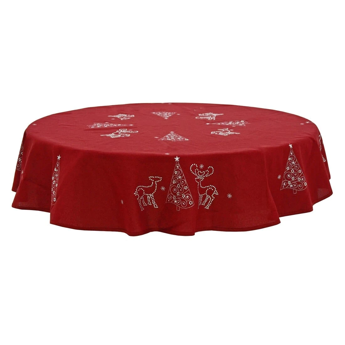 Christmas Reindeer Tablecloths Napkins Diamante Grey Red 4 Christmas Reindeer Tablecloths Napkins Diamante Grey Red - Image 2